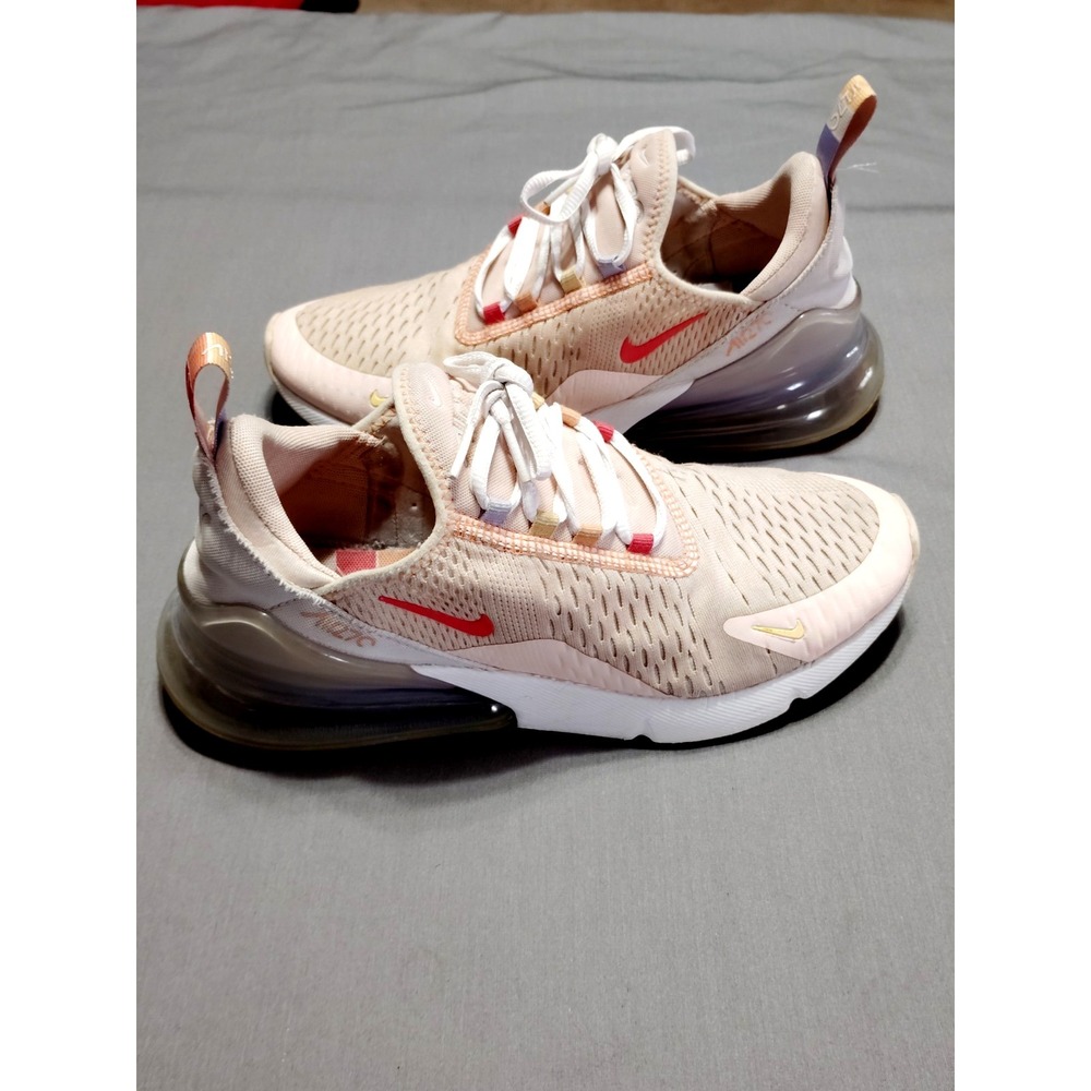 Nike Air Max 270 Washed Coral White Running Athletic Shoes Women 8.5 CW5589-600